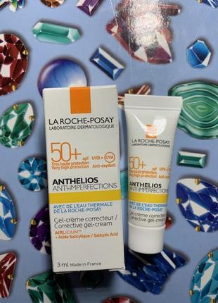 Сонцезахисний коригувальний крем-гель для жирної шкіри la roche-posay antheelios spf 50☀️