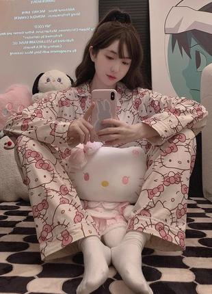 Пижама hello kitty (брюки/рубашка)(s,m,l)