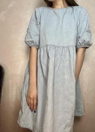 Джинсовое платье с карманами new look1 фото