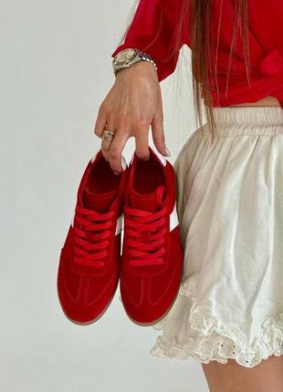 Червоні кеди з натуральної італійської замші замш замшеві