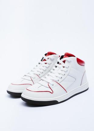 Высокие кожаные кеды кроссовки хайтопы zara -37