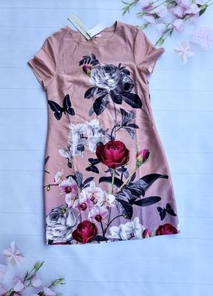 Сукня жіноча коротка з коротким рукавом з квітами літня плаття жіноче на літо
