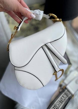 Сумка в стиле dior saddle белая 2