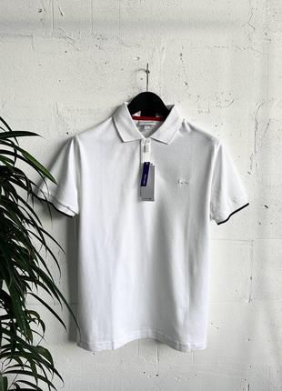 Мужская футболка белая  хлопковая lacoste 100% cotton / летняя одежда