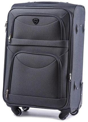 Чемодан на колесиках текстиль серый арт.6802/4-1 grey (s) wings польща