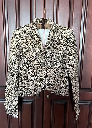 Трендовый леопард принт пиджак sisley