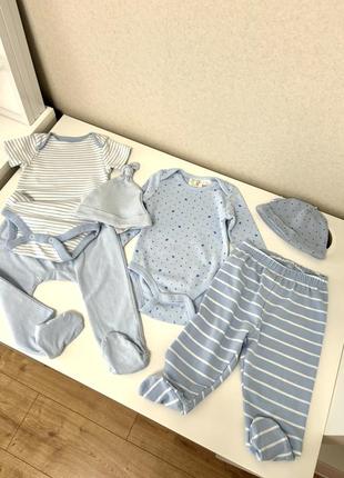 Нові комплекти одягу для малюка боді повзунки 0-3 міс 3-6 міс next zara1 фото