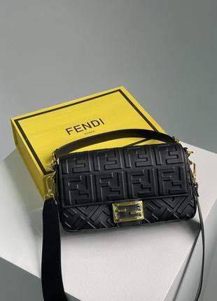 💎 fendi baguette black leather bag