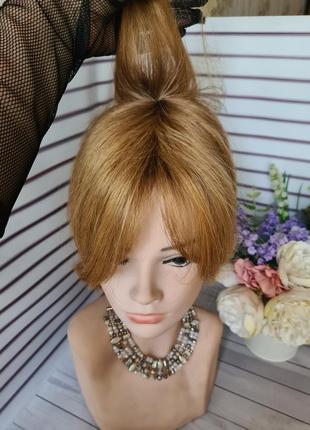 Накладка топер челка - шторка типатинг 100% натуральный славянский волос.