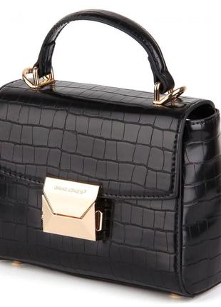 Женская сумка через плечо кросс-боди экокожа черный арт.cm7115 black davidjones франція