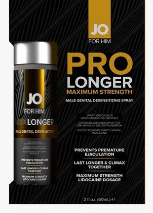 Спрей пролонгатор для чоловіків system jo prolonger spray with lidocaine (60 мл)