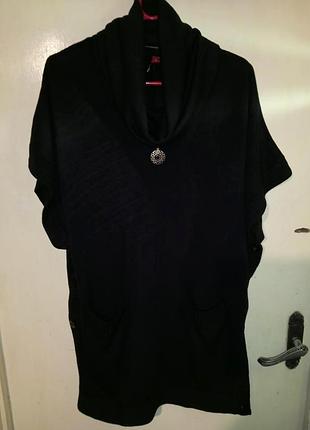 Трикотажної в'язки,тепла туніка-жилетка з кишенями та шийкою,denim vero moda