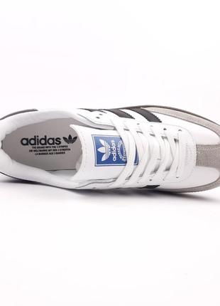 Кроссовки adidas samba белые с черным кожа7 фото