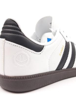Кросівки adidas samba білі з чорним шкіра8 фото