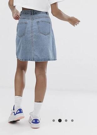 Джинсова спідниця, блакитна спідниця, джинсова коротка спідниця від бренду noisy may