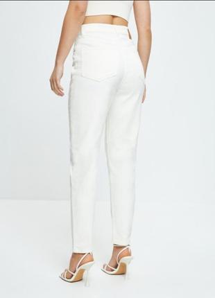 💝2+1=4 базовые белые зауженные мом mom джинсы высокая посадка h&amp;m, размер 48 - 502 фото