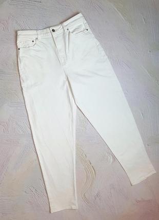 💝2+1=4 базовые белые зауженные мом mom джинсы высокая посадка h&amp;m, размер 48 - 503 фото