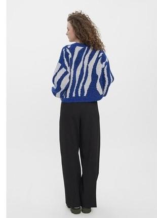 Кофта  кофта зебра свитер женский синий теплый вязка от vero moda