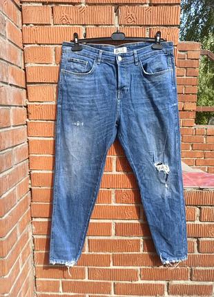 Стрейчевые джинсы бойфренды zara