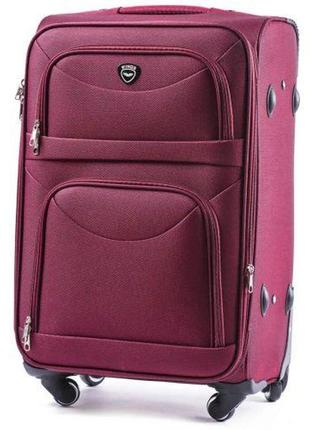 Чемодан на колесиках текстиль бордовый арт.6802/4-1 bordo (s) wings польща