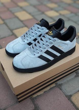 Кроссовки adidas gazelle серые на черной9 фото