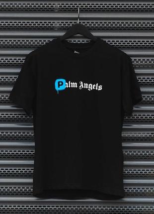 Чоловіча футболка бавовняна чорна графіті palm angels 100% cotton / палм ангел літній одяг