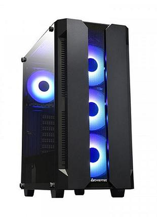 Корпус chieftec hunter gs-01b-op 4x120mm a-rgb atx без бп black