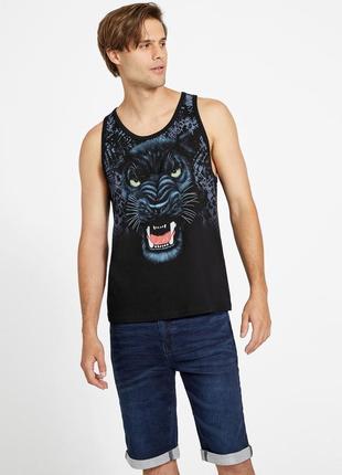 Майка мужская guess с принтом и стразами