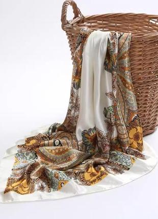 Шелковый платок mosi с узором пейсли 90*90 см