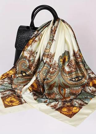 Шелковый платок mosi с узором пейсли 90*90 см