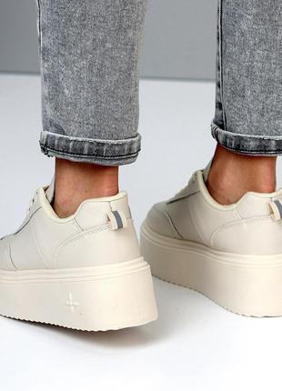 Женские кожаные кроссовки на высокой подошве, женские кеды на платформе7 фото