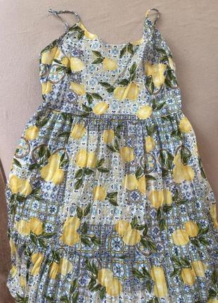 Яскрава натуральна сукня в лимони #сукняміді2 фото