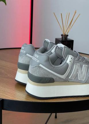 👟 кроссовки new balance 574 platform grey / наложка bs👟4 фото