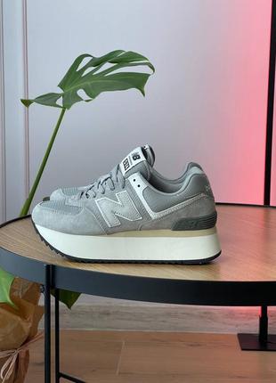 👟 кроссовки new balance 574 platform grey / наложка bs👟9 фото