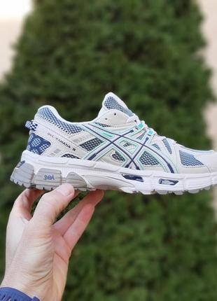 Кросівки asics gel kahana 8 бежеві з салатовим6 фото