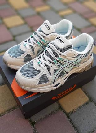 Кроссовки asics gel kahana 8 бежевые с салатовым4 фото