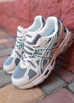 Кроссовки asics gel kahana 8 бежевые с салатовым2 фото