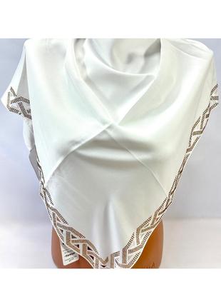 Шелковый изысканный платок. турецкий женский натуральный праздничный платок