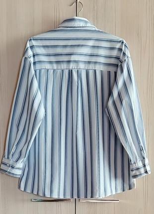Поплінова сорочка оверсайз в смужку від h&m8 фото