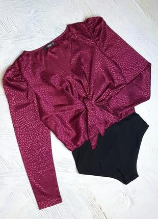 💝2+1=4 шикарное боди блуза с верхом фуксия в леопардовый принт quiz, размер 44 - 462 фото