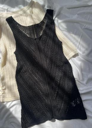 Полупрозрачное вязаное платье накидка no name2 фото