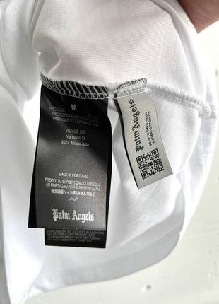 Мужская футболка хлопковая белая граффити palm angels 100% cotton / палм ангелс летняя одежда10 фото