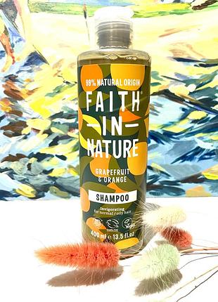 Faith in nature grapefruit & orange натуральний шампунь для нормального та жирного волосся