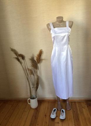 Белое платье миди7 фото