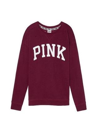 Базовый свитшот victoria’s secret pink, оверсайз свитшот, свитшот свободного кроя, свитшот из лого, базовая кофта victoria’s secret