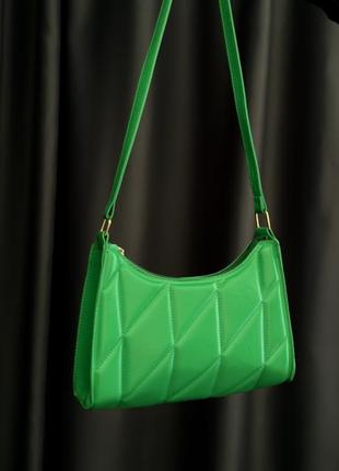 Яркая зеленая сумка на плечо, кросс боди1 фото