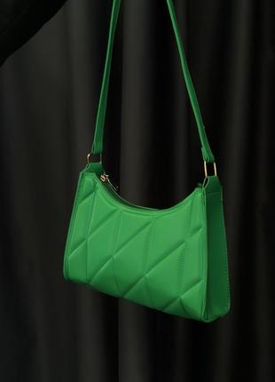 Яркая зеленая сумка на плечо, кросс боди2 фото