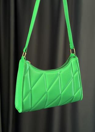 Яркая зеленая сумка на плечо, кросс боди8 фото