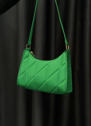 Яркая зеленая сумка на плечо, кросс боди3 фото