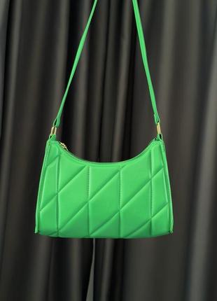 Яркая зеленая сумка на плечо, кросс боди9 фото